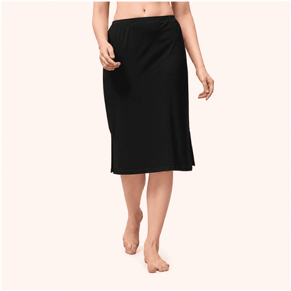 Black Cotton Inner Elastic Under Skirt Slip 26 Inch – Renova