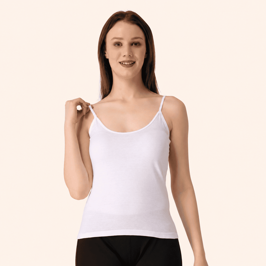 White Cotton Adjustable Strap Camisole – Renova