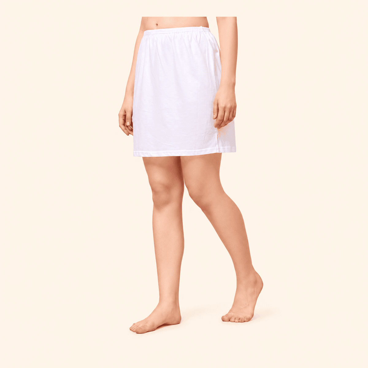 White Cotton Inner Elastic Under Skirt Slip 18 Inch – Renova