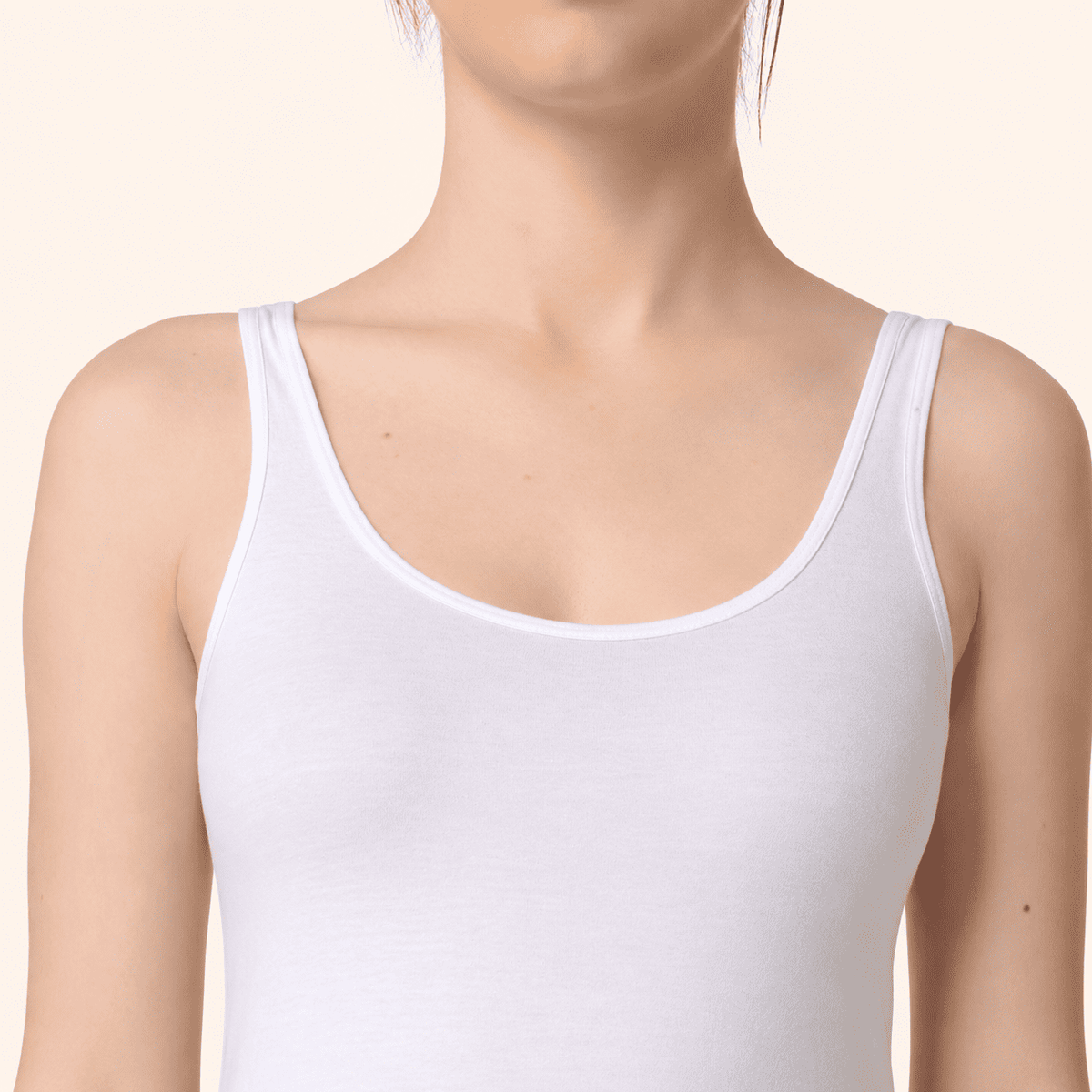 White Cotton Broad Strap Waist Length Camisole – Renova