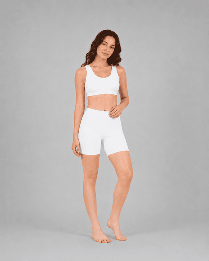 White Cotton Stretch Cycling Short – Renova