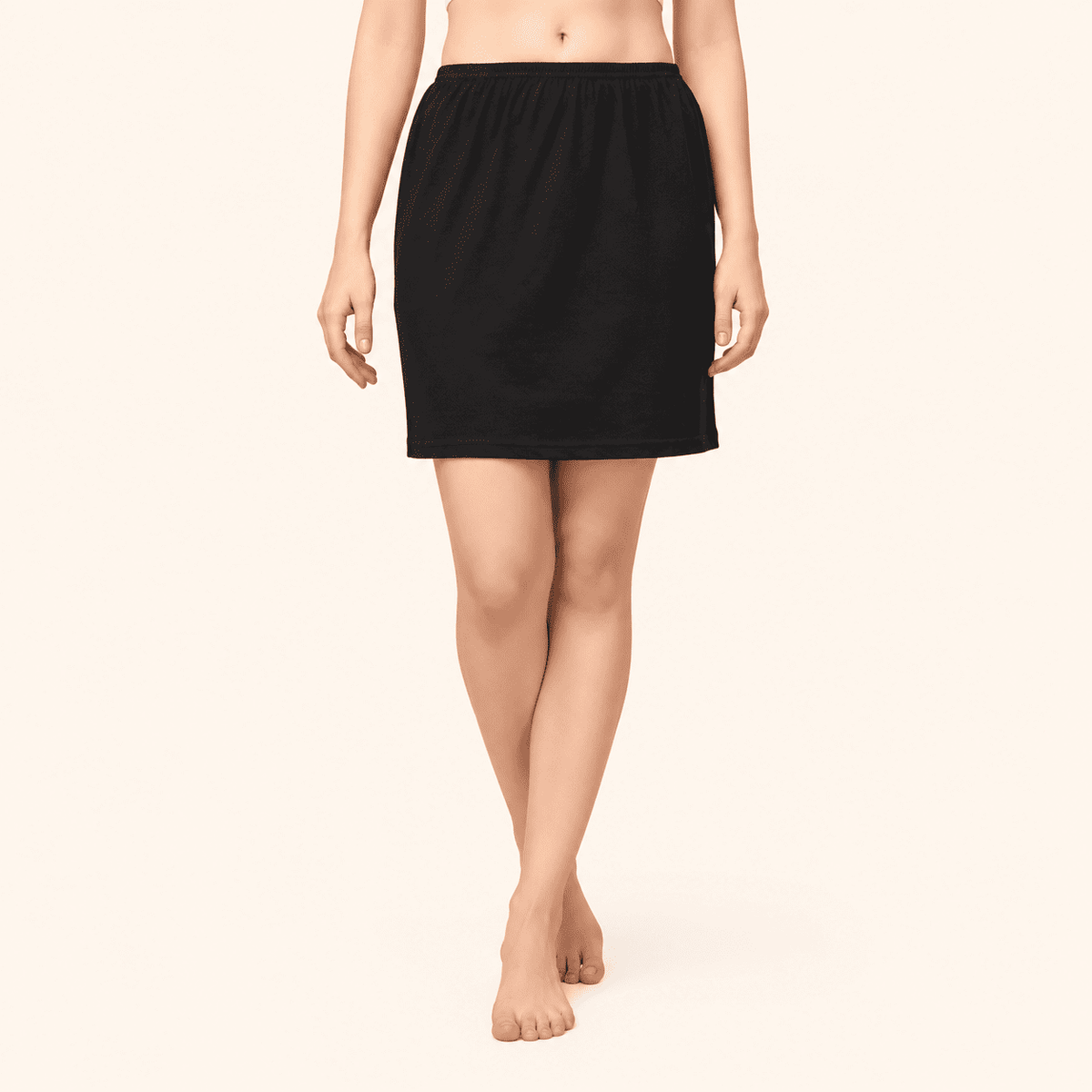 Black Cotton Inner Elastic Under Skirt Slip 18 Inch – Renova