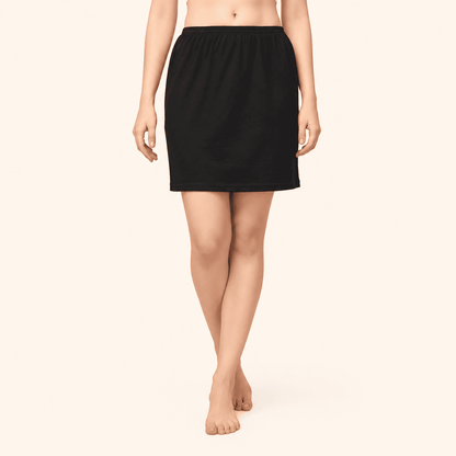 Black Cotton Inner Elastic Under Skirt Slip 18 Inch – Renova