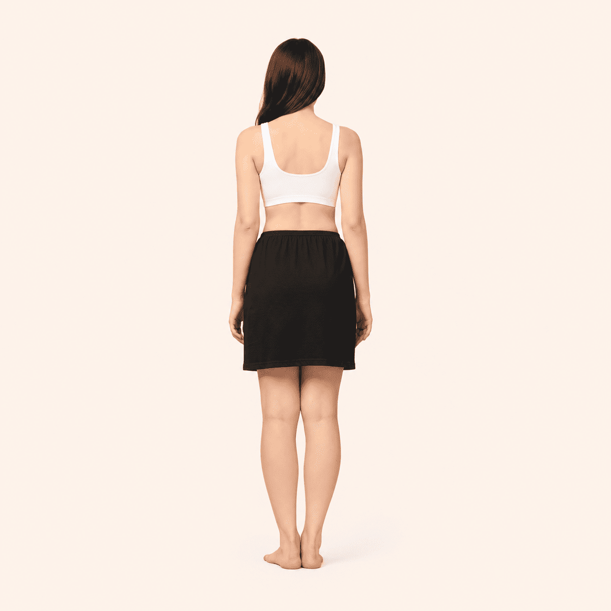 Black Cotton Inner Elastic Under Skirt Slip 18 Inch – Renova