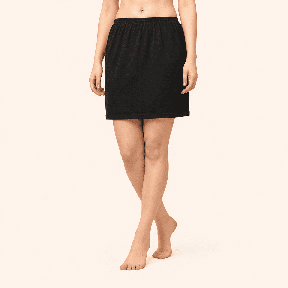 Black Cotton Inner Elastic Under Skirt Slip 18 Inch – Renova