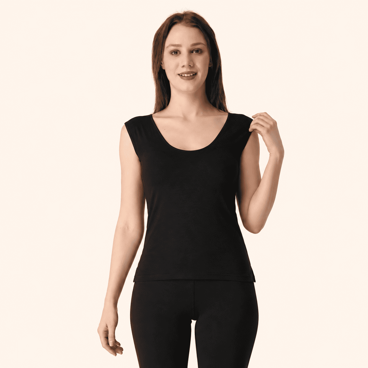 Black Cotton Cap Sleeve Camisole – Renova
