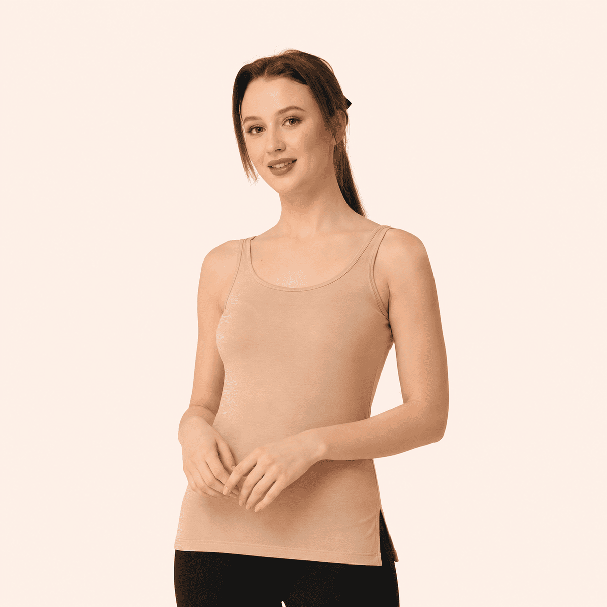 Skin Cotton Broad Strap Waist Length Camisole – Renova