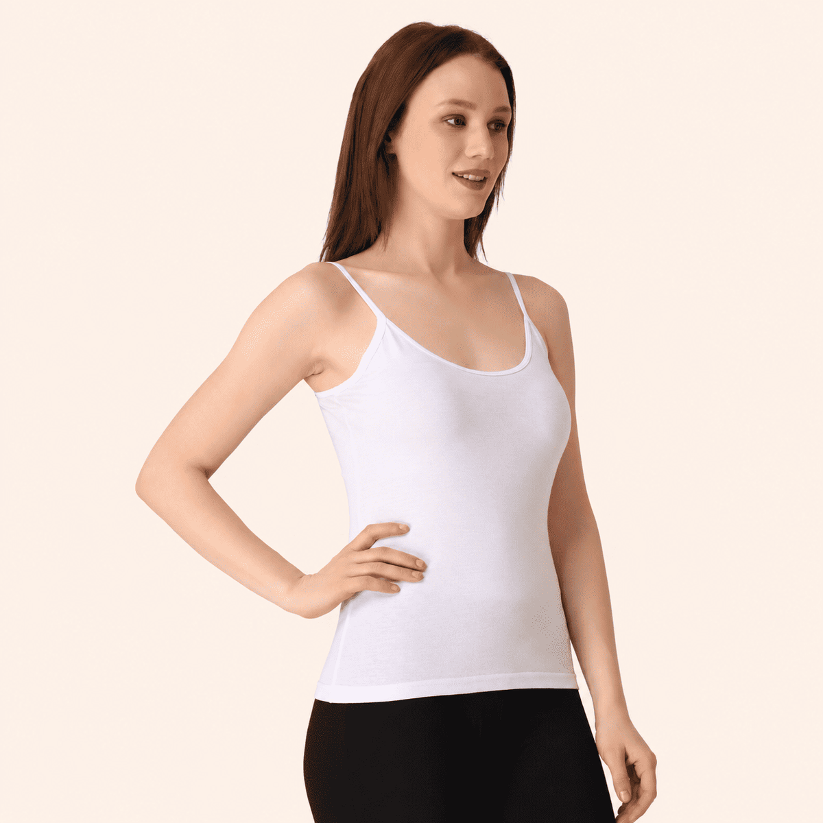 White Cotton Adjustable Strap Camisole – Renova