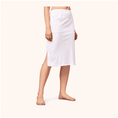 White Cotton Inner Elastic Under Skirt Slip 26 Inch – Renova