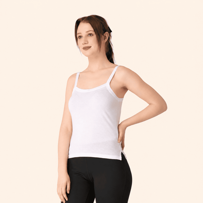 White Cotton Broad Strap Camisole – Renova