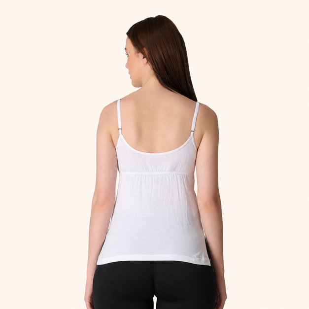 White Cotton Adjustable Bra Camisole – Renova