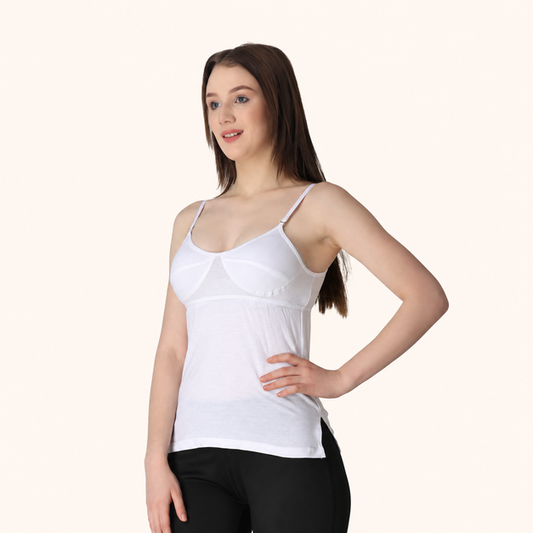White Cotton Adjustable Bra Camisole – Renova