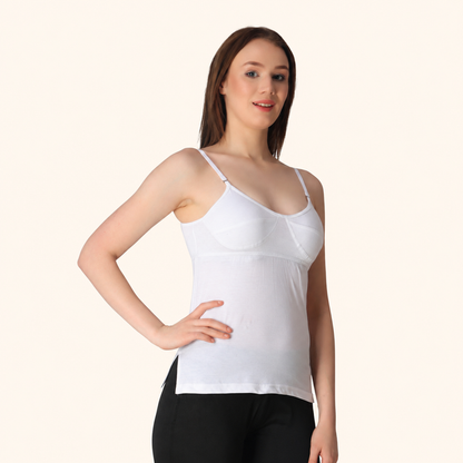 White Cotton Adjustable Bra Camisole – Renova