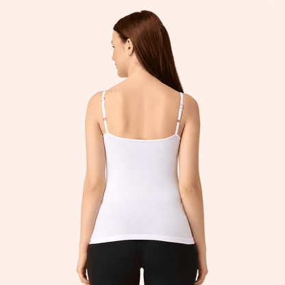 White Cotton Adjustable Strap Camisole – Renova