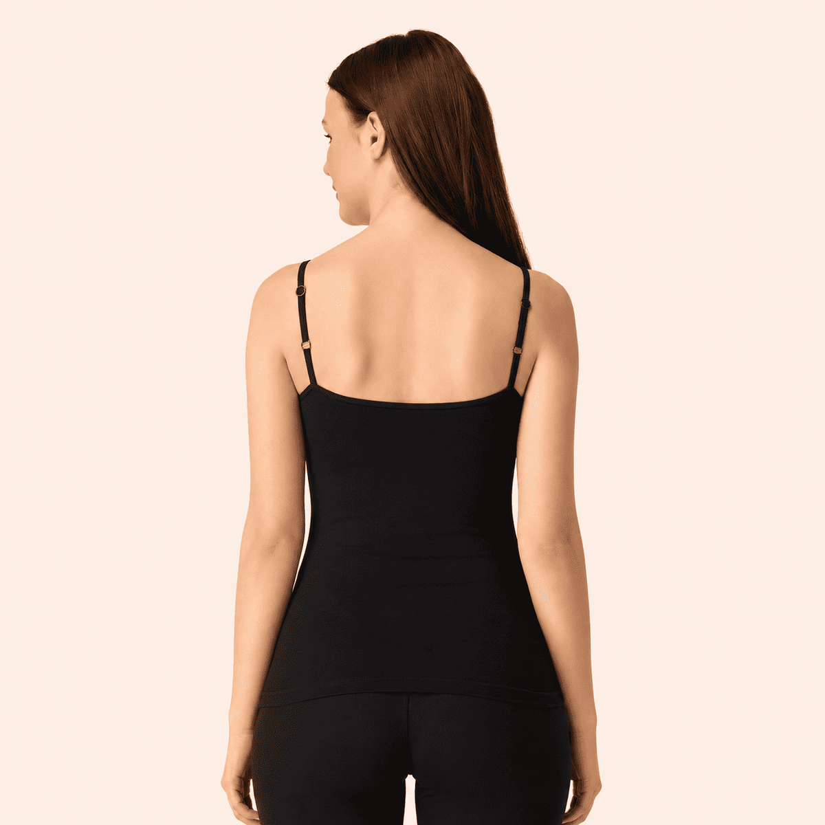 Black Cotton Adjustable Strap Camisole – Renova