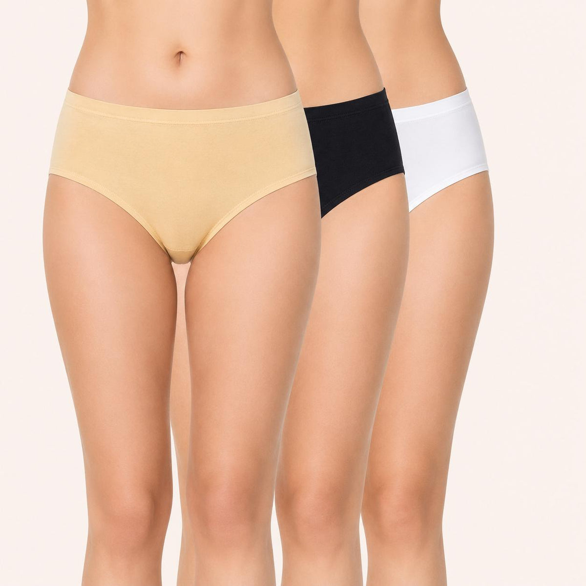Cotton Plain Inner Elastic Panty – Flora – Pack Of 3