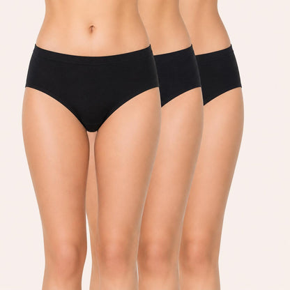 Cotton Plain Inner Elastic Panty – Flora – Pack Of 3