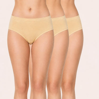 Cotton Plain Inner Elastic Panty – Flora – Pack Of 3
