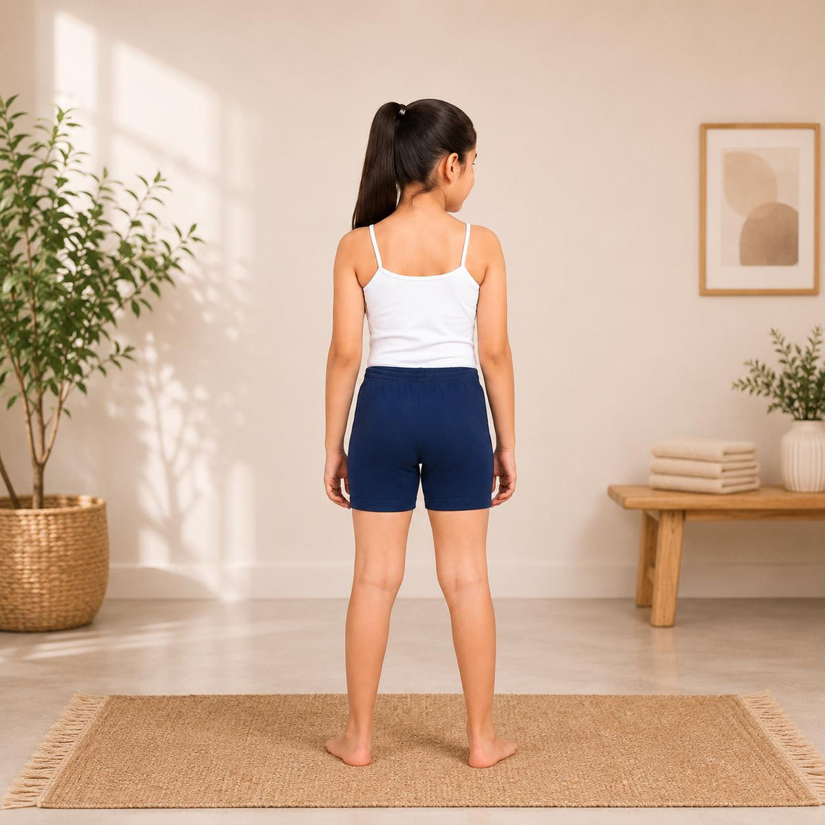 Navy Girls Cotton Stretch Cycling Short – Renova