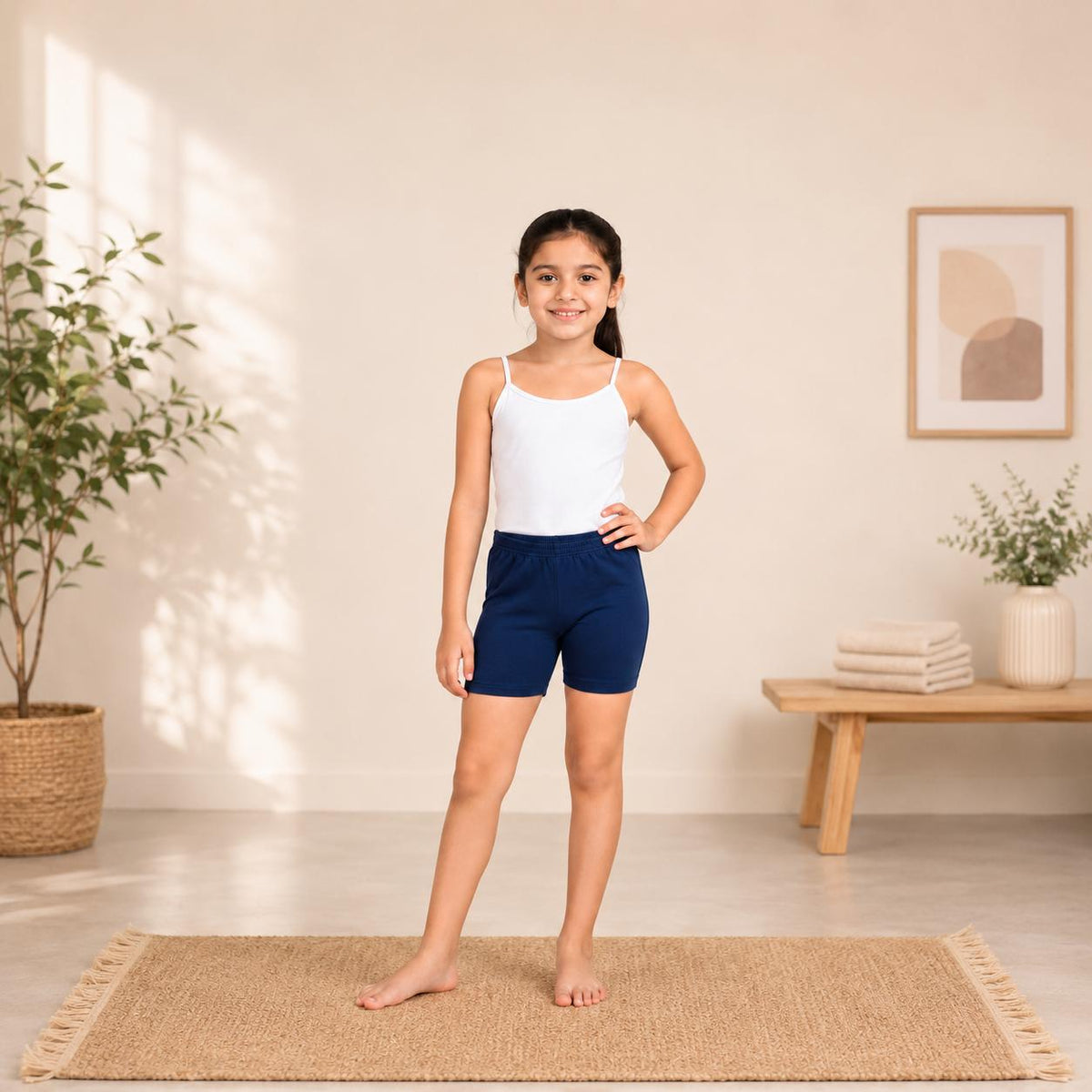 Navy Girls Cotton Stretch Cycling Short – Renova