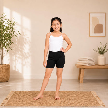 Black Girls Cotton Stretch Cycling Short – Renova