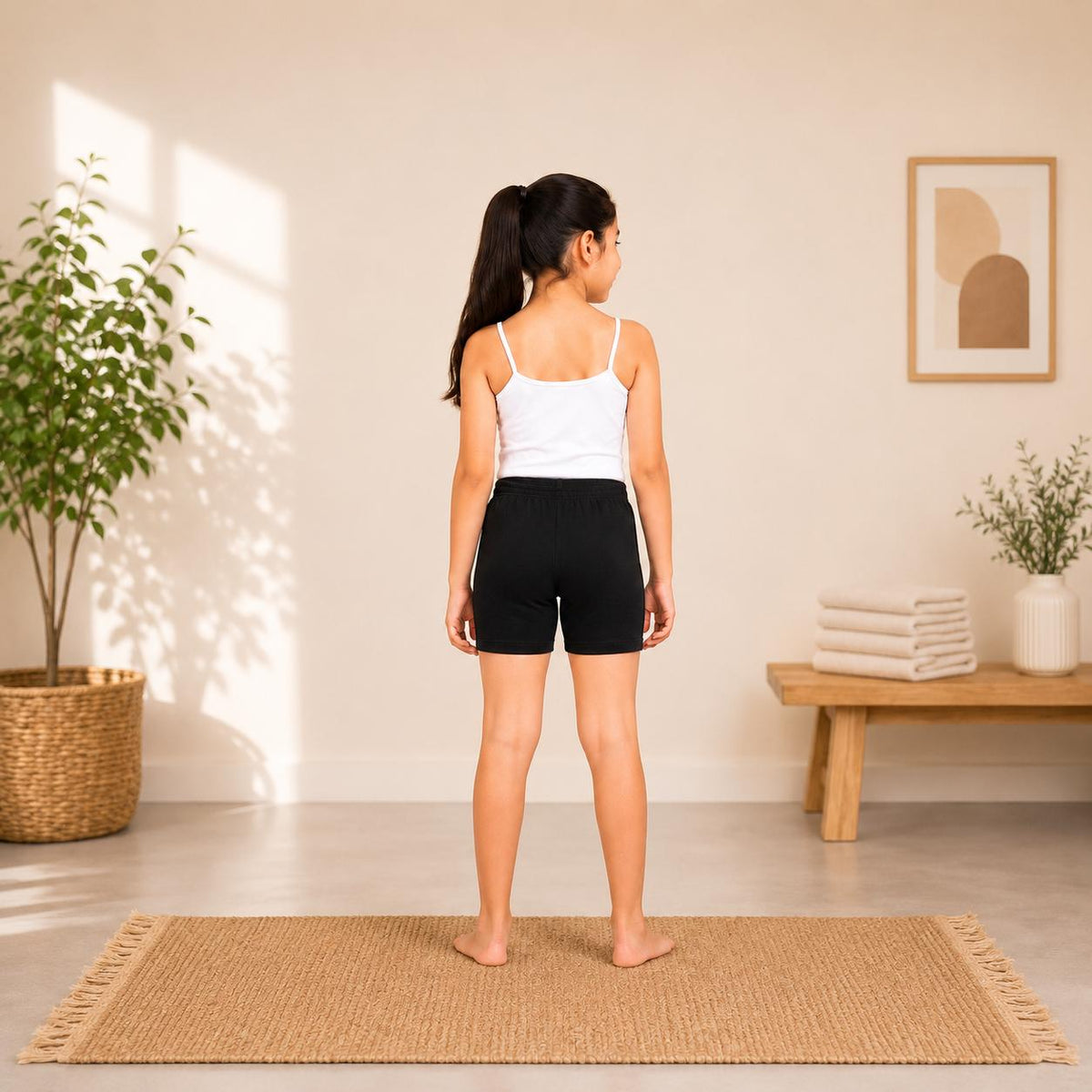 Black Girls Cotton Stretch Cycling Short – Renova