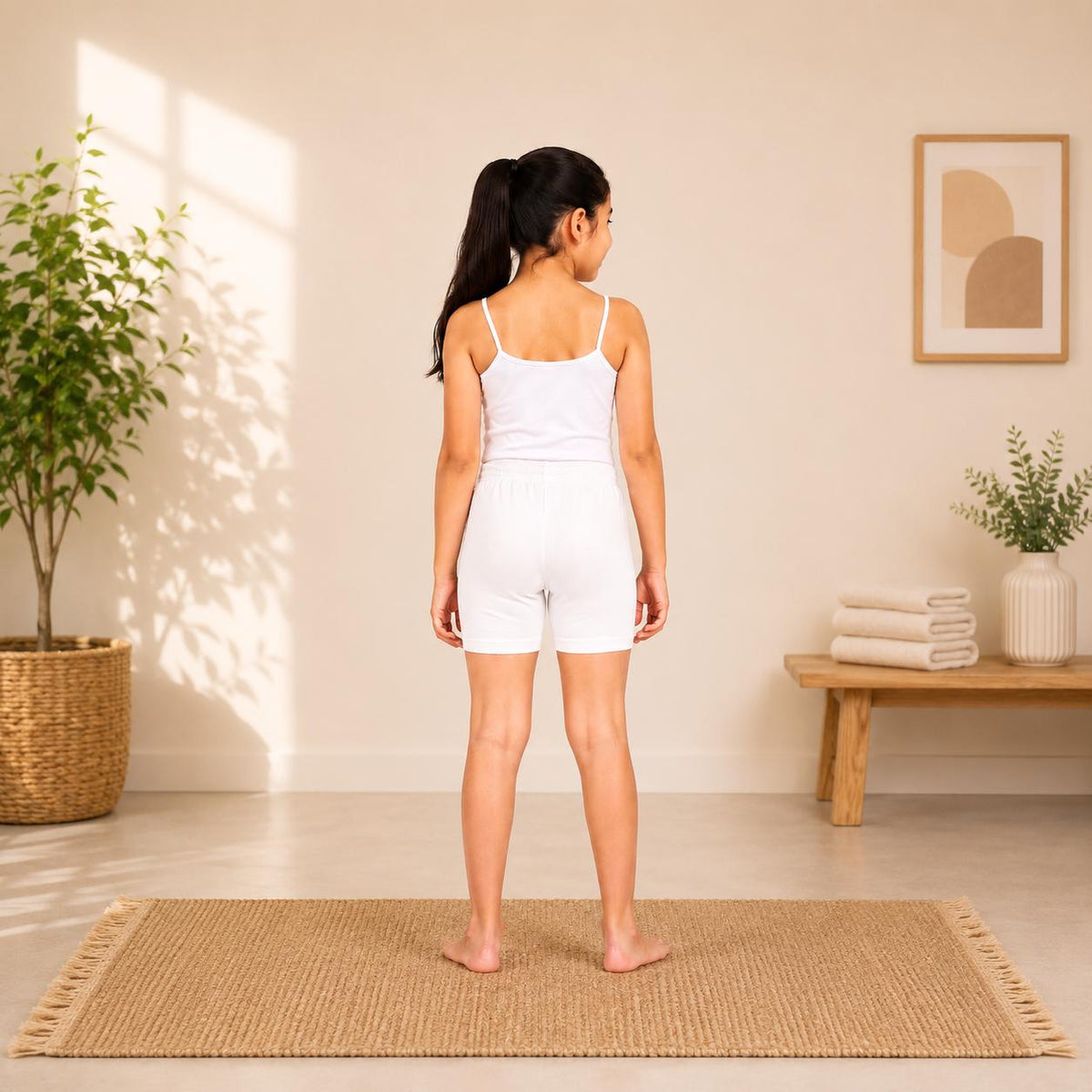 White Girls Cotton Stretch Cycling Short – Renova