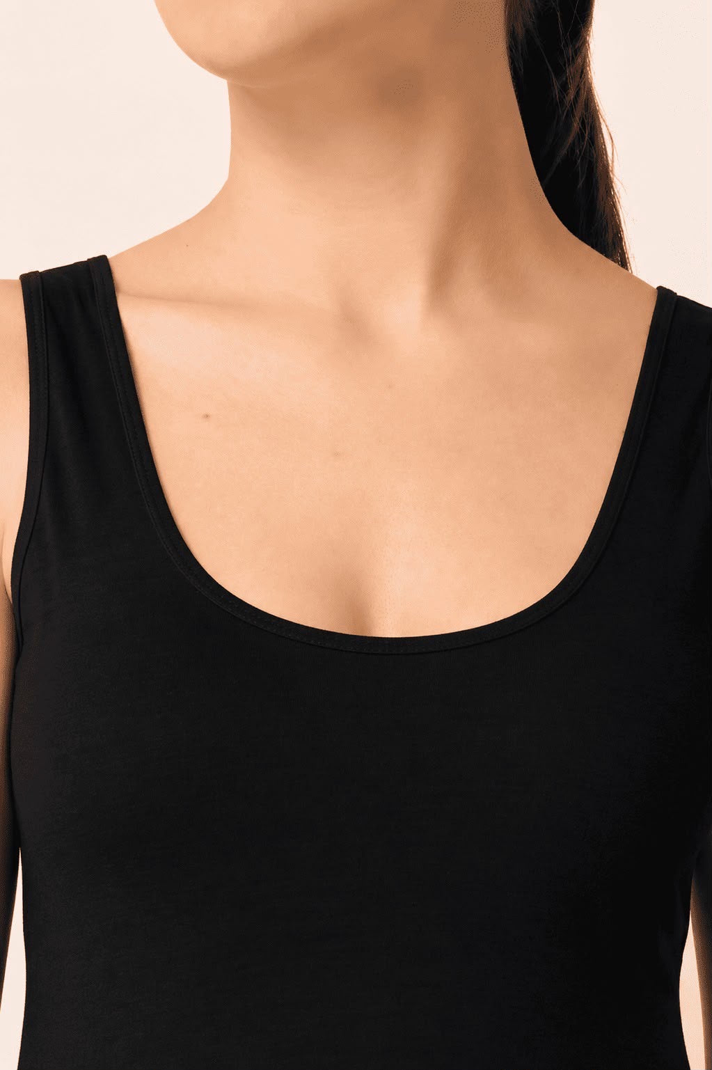 Black Cotton Broad Strap Long Camisole – Renova