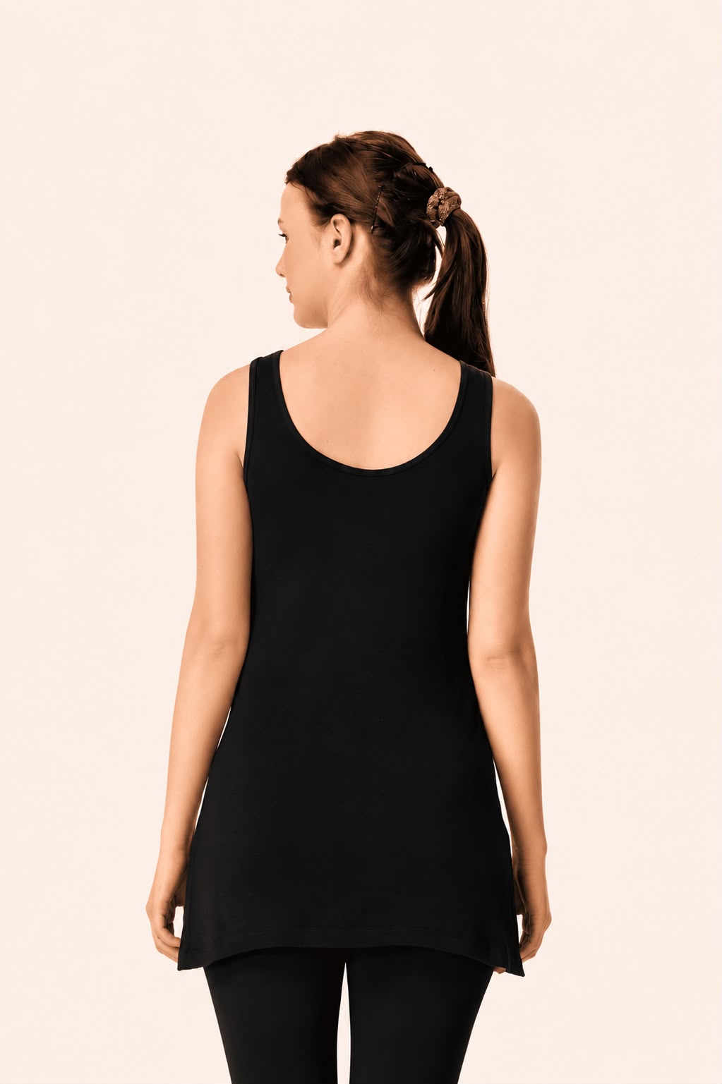 Black Cotton Broad Strap Long Camisole – Renova
