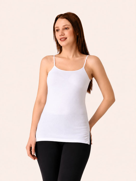 White Cotton Thin Strap Camisole – Renova
