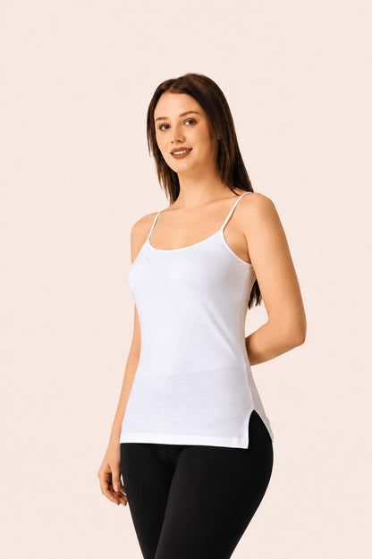 White Cotton Thin Strap Camisole – Renova