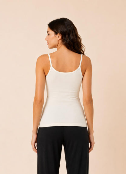 White Women's Double Layered Thin Strap Camisole – Renova