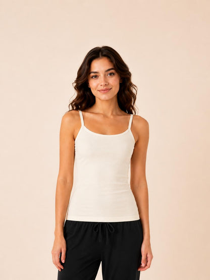 White Women's Double Layered Thin Strap Camisole – Renova