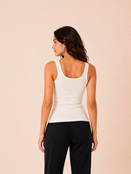 White Women's Double Layered Broad Strap Camisole – Renova