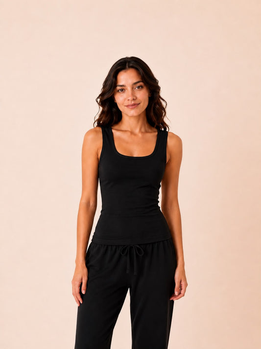 Black Women's Double Layered Broad Strap Camisole – Renova