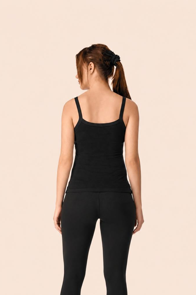 Black Cotton Broad Strap Camisole – Renova