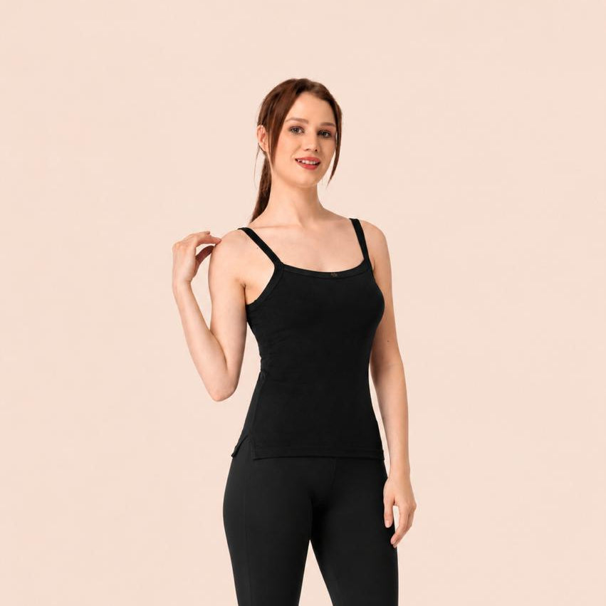 Black Cotton Broad Strap Camisole – Renova