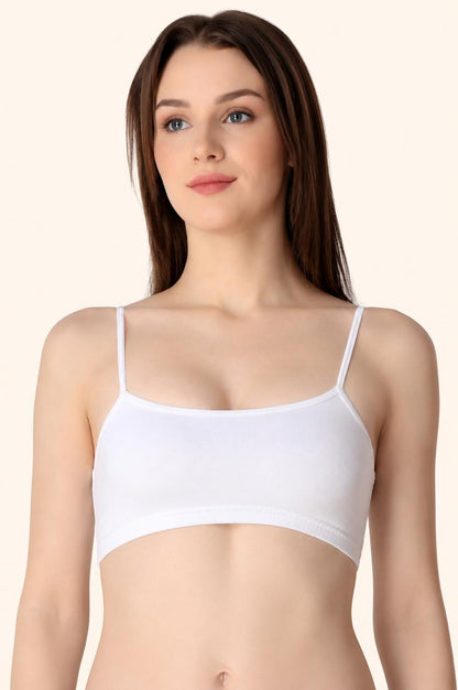 White Thin Strap Stretch Cotton Crop Top – Renova