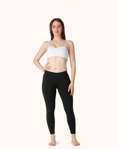 White Thin Strap Stretch Cotton Crop Top – Renova