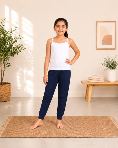 White Pure Cotton Thin Strap Vest for Girls – Renova