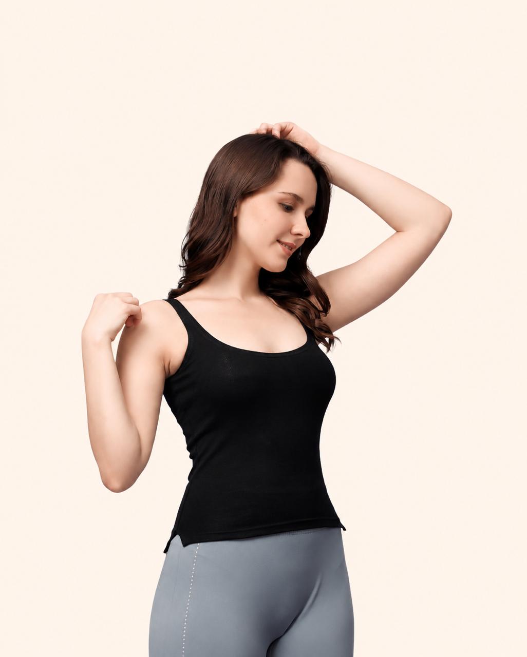 Black Cotton Spandex Rib Tank Top – Renova