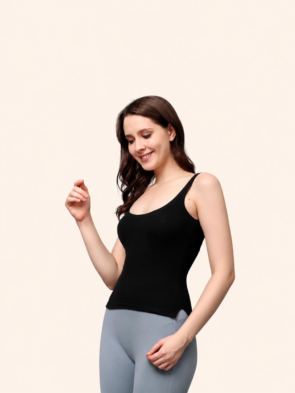 Black Cotton Spandex Rib Tank Top – Renova