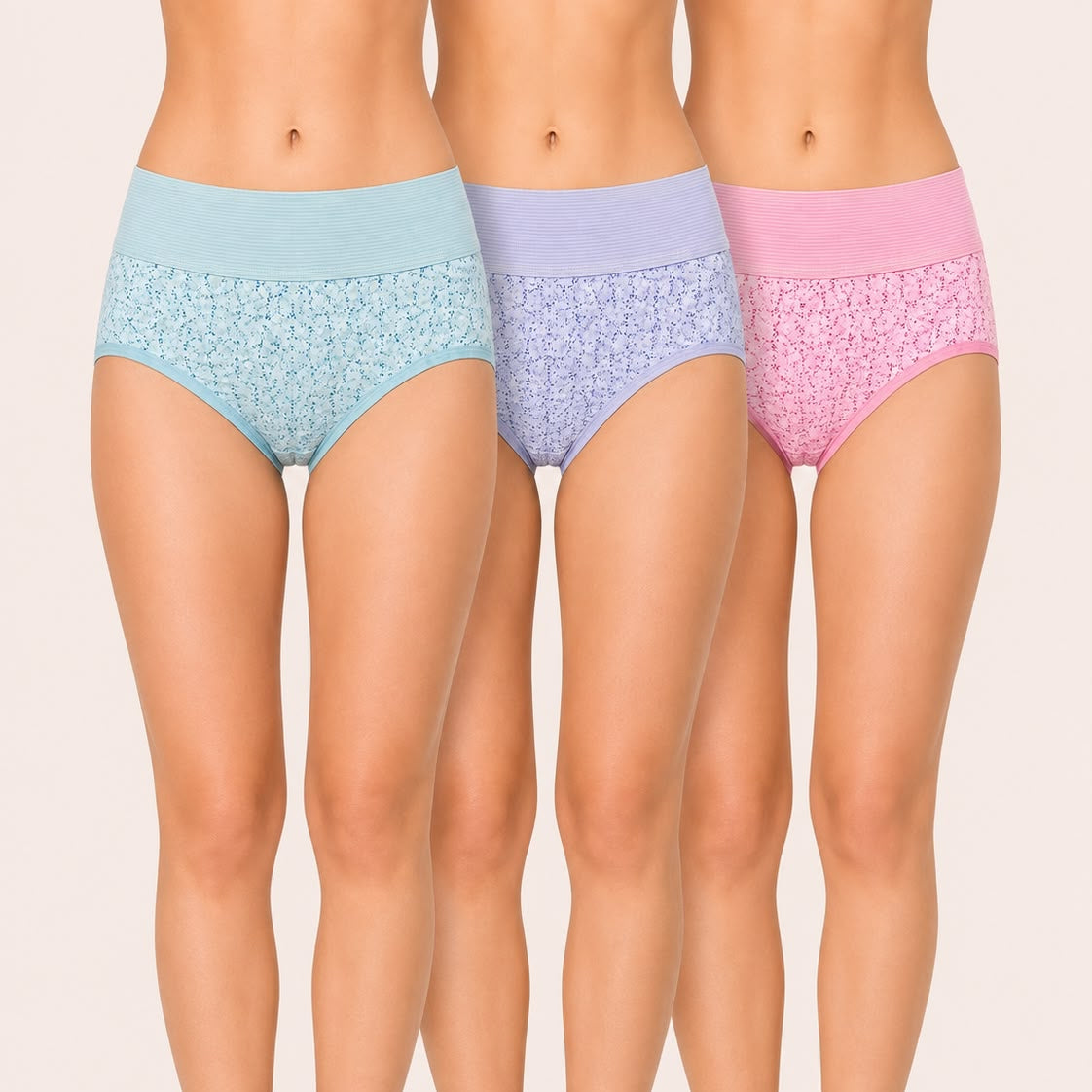 Cotton Broad Outer Elastic Hipster Panty – Pack of 3