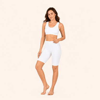 White 100% Cotton Cycling Short – Renova