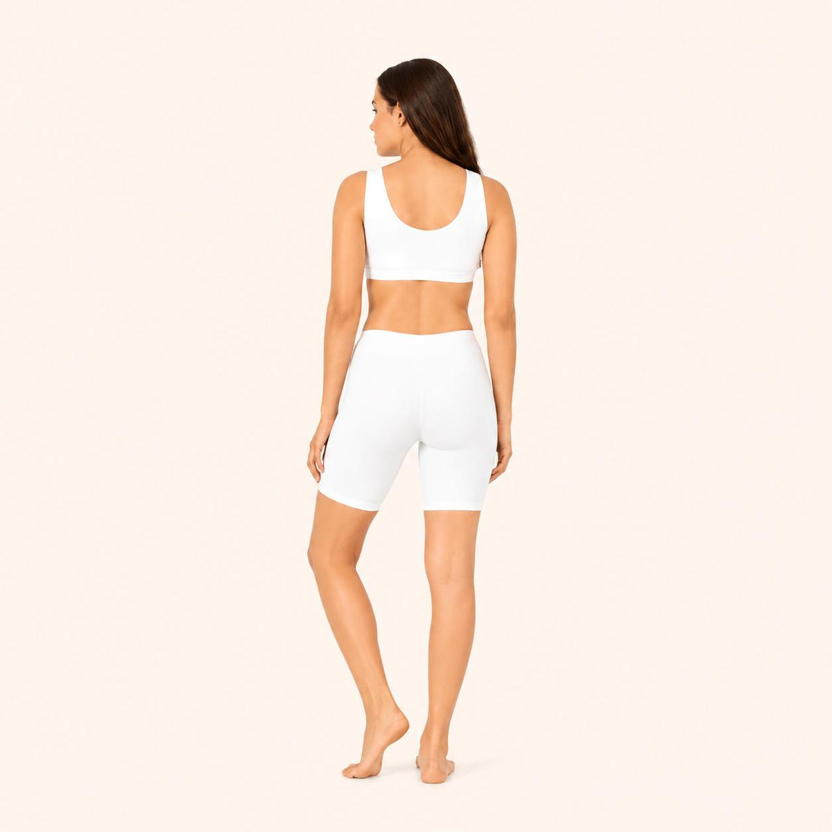 White 100% Cotton Cycling Short – Renova