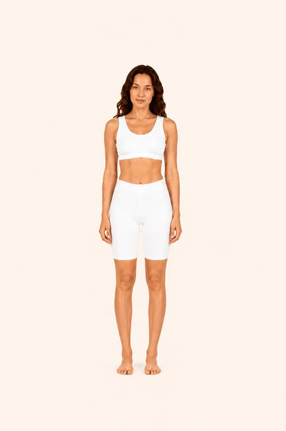 White 100% Cotton Cycling Short – Renova