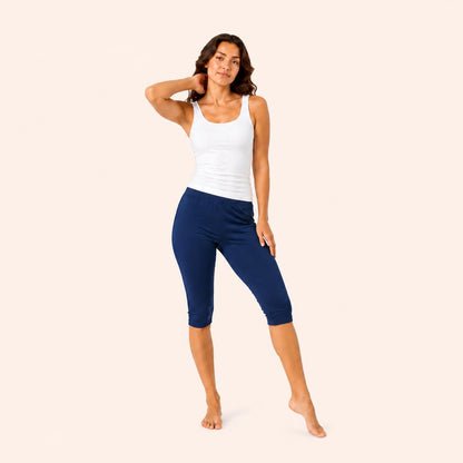 Navy Cotton Stretch 3/4 Jogger – Renova