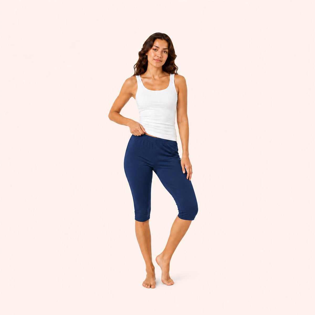 Navy Cotton Stretch 3/4 Jogger – Renova