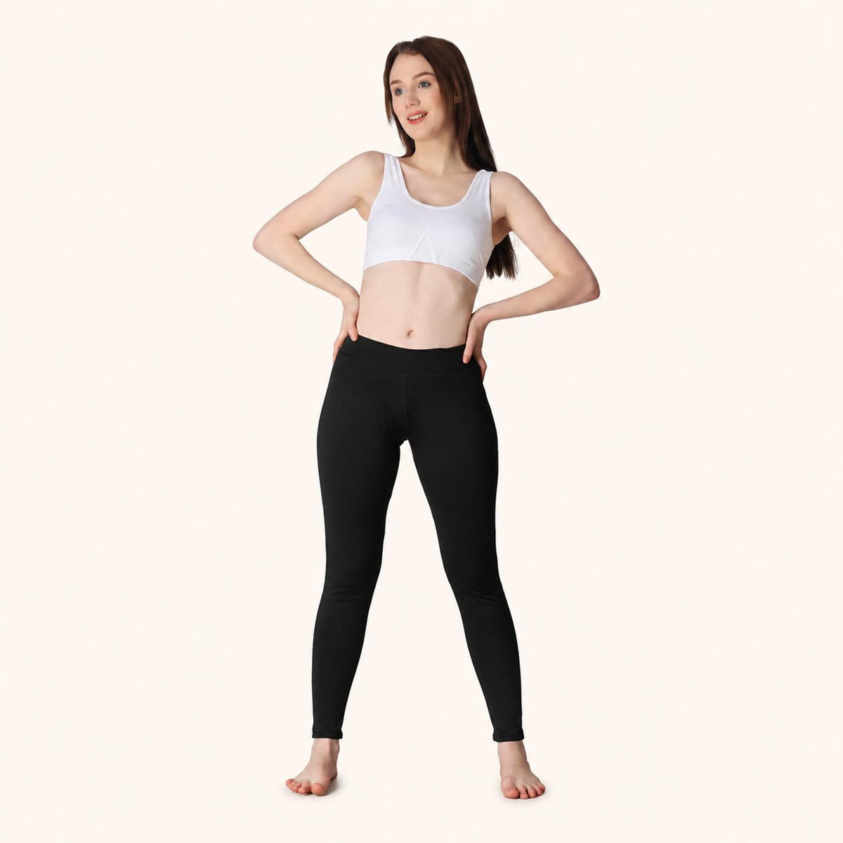 White Racerback Wire-Free Stretch Sports Bra – Renova
