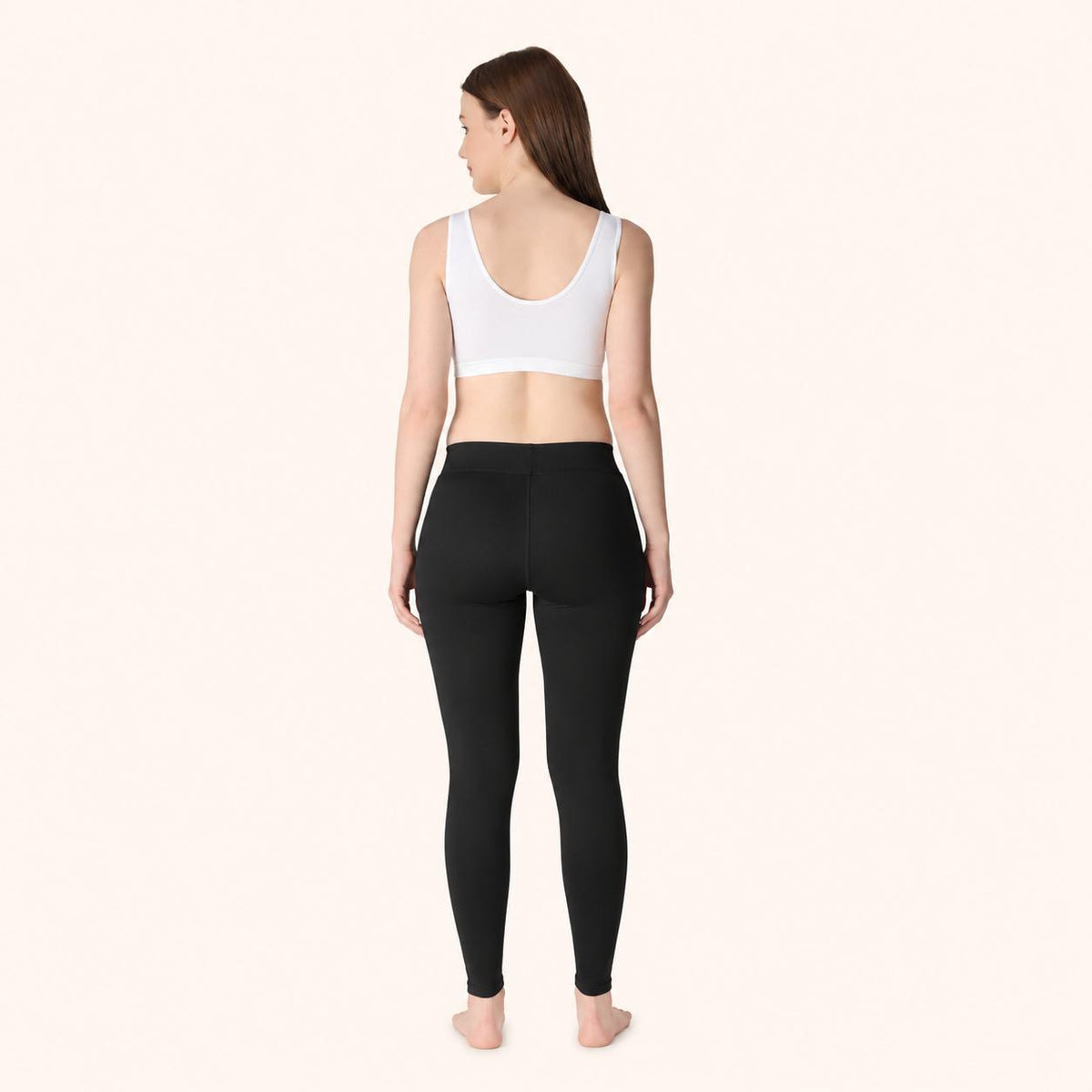 White Racerback Wire-Free Stretch Sports Bra – Renova
